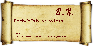 Borbáth Nikolett névjegykártya